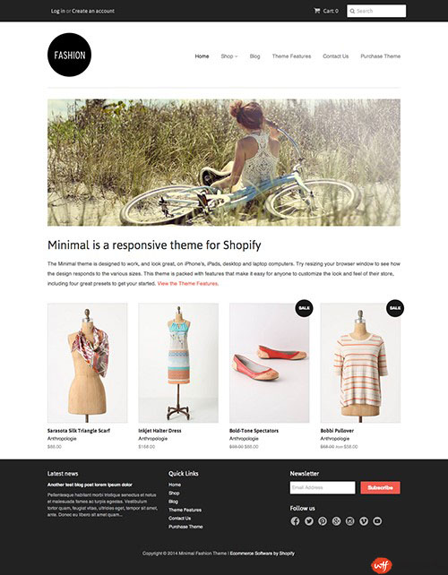 Best Free Shopify Themes | Minimal – Our rating 4.5/5