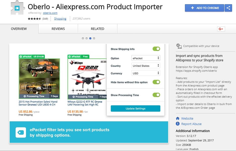 oberlo review - aliexpress product importer