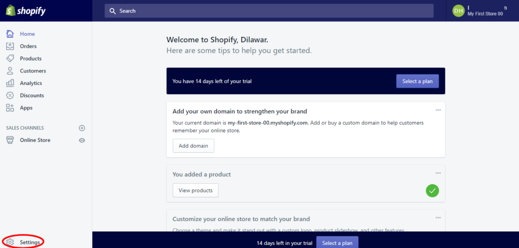 Your Shopify store is now almost ready
