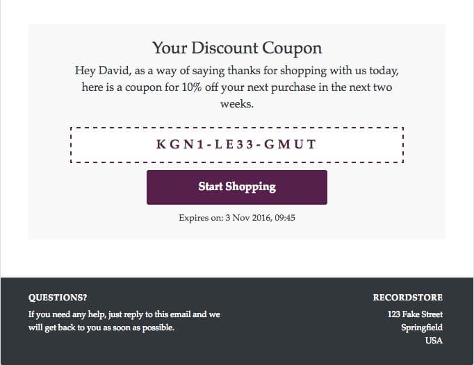 Send Coupons and Discount Codes to Entice Customers