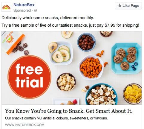 NatureBox facebook ad design