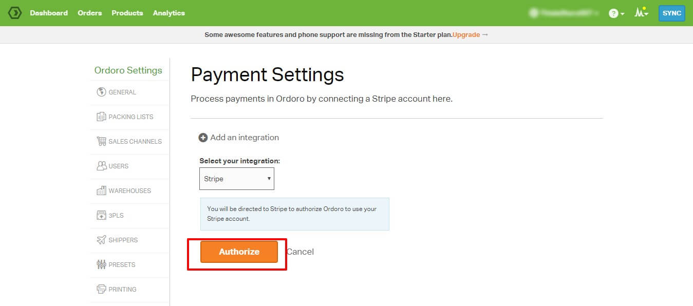 Setup Credit Card Payments in Ordoro Using Stripe 2