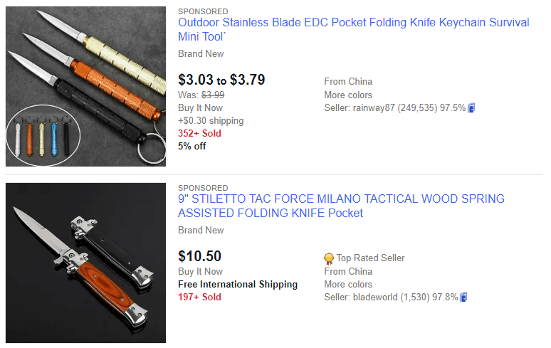 ebay bestsellers folding knives