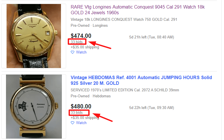 eBay bestselling item vintage watch